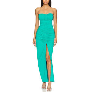 Susana Monaco Gathered 'Tube' Green Dress Size L